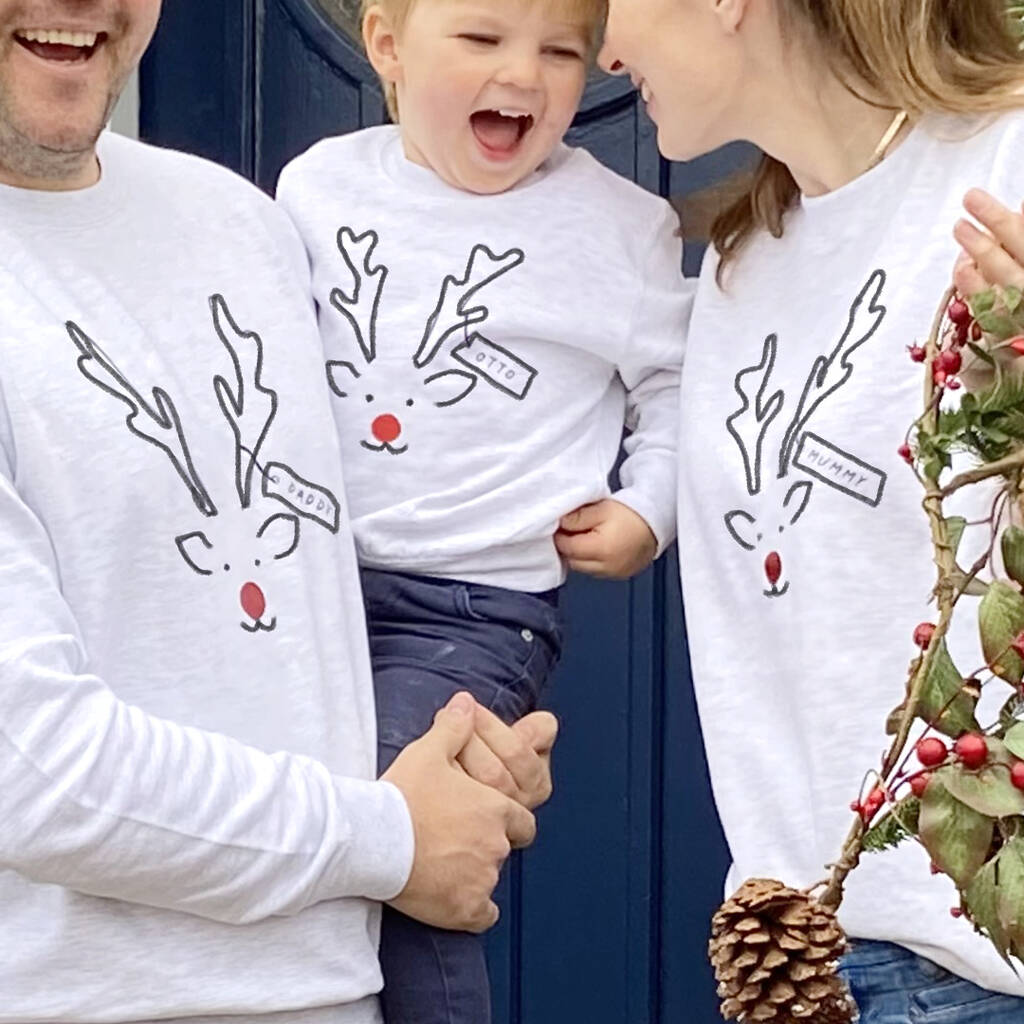 Matching Family Reindeer Christmas Jumpers