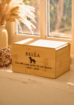 Personalised urn for Labrador dog