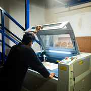 picture of open laser cutter machine