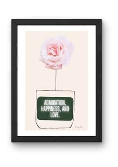 Admiration, happiness and love - vase of flowers collage art print
