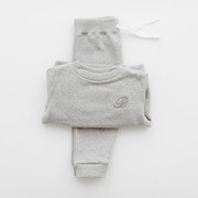 grey sweater jogger set for babies and toddlers personalised embroidery
