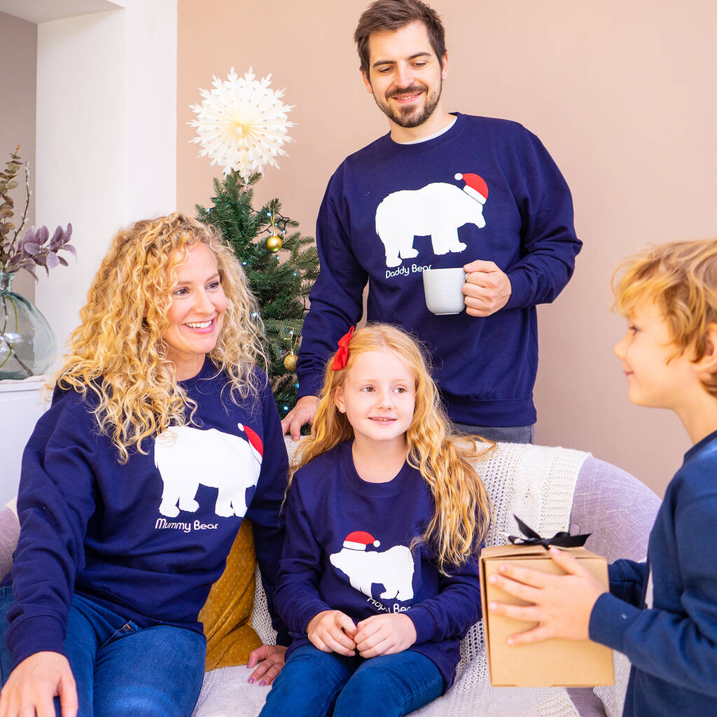 Personalised Family Polar Bear Christmas Jumpers