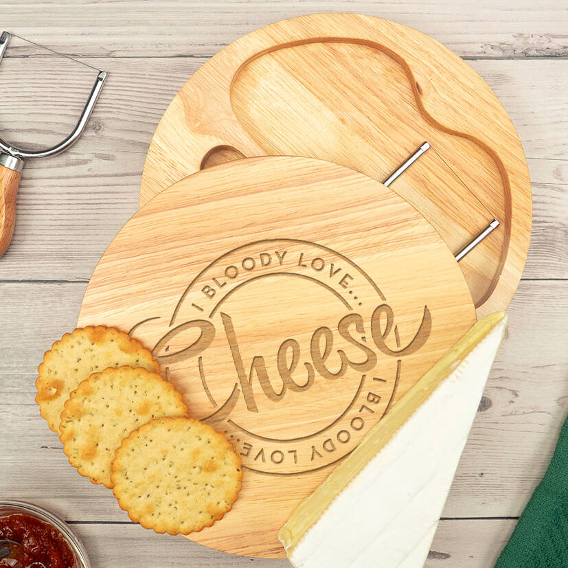 Dust and Things Cheese Board And Knife Set 'Bloody Love Cheese' Design | 
