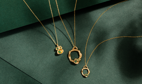 Claire Hill Designs Emerald Lichen Birthstone Collection Necklace 