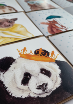 lil wabbit, King Panda and friends greeting cards