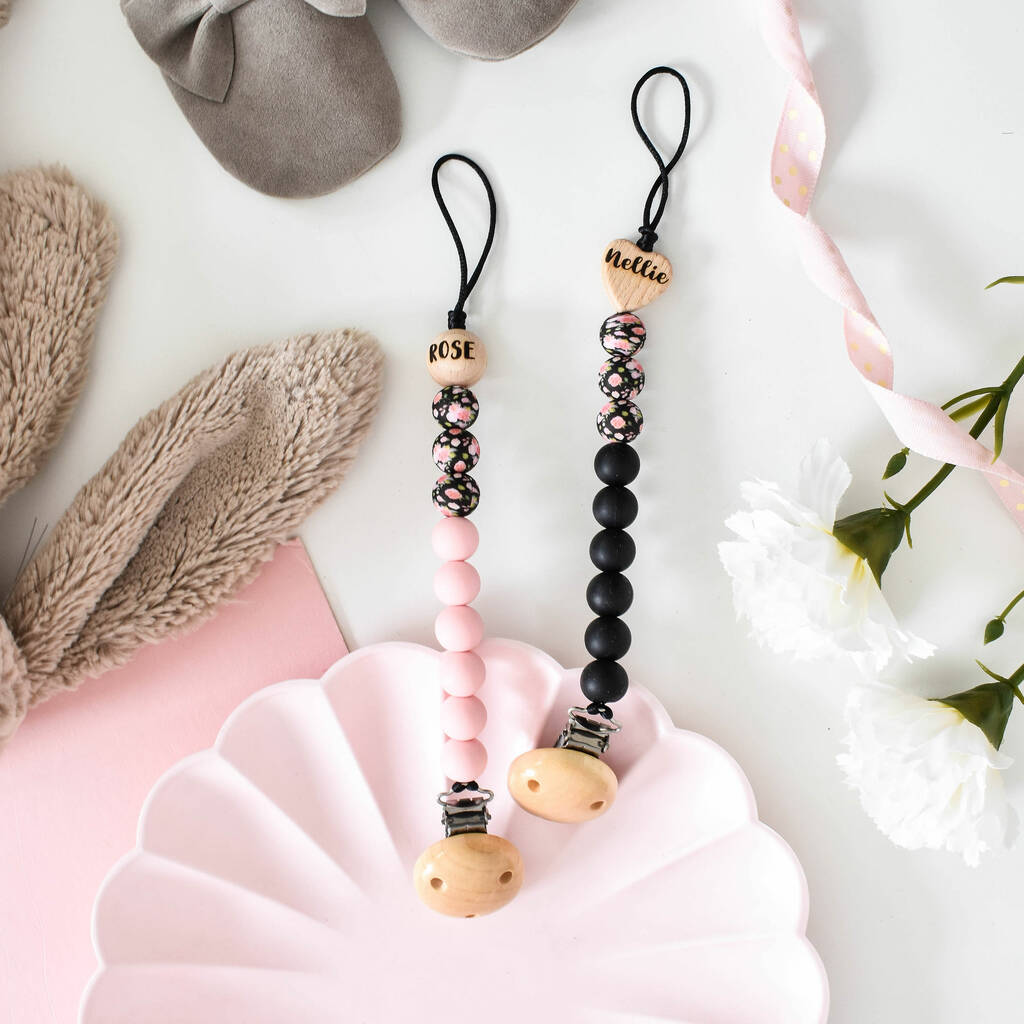 Personalised Romantic Rose Dummy Clip