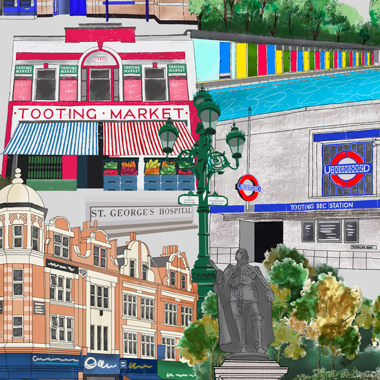 Tooting London illustration