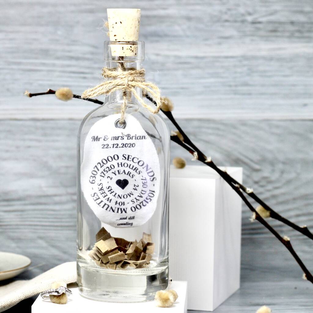 Personalised Cotton Dates In A Bottle