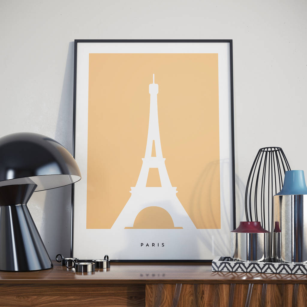 Paris Eiffel Tower Modern Landmark Print. Poster | Artwork|