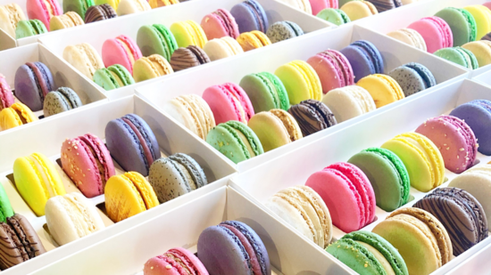 A rainbow of delicious macarons