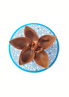 Chocolate flower made by Popachoc sustainable chocolate somerset