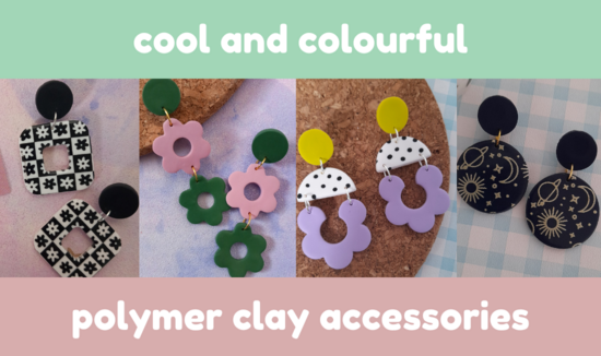 cool and colourful polymer clay accessories