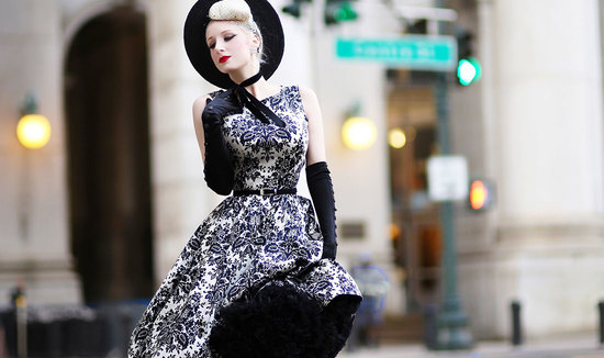 Lady Vintage, Damask Hepburn Dress