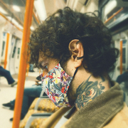 Mrsk Club's Bird mask on the London Overground.