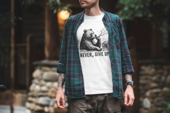 Man with Flannel shirt and restless Wears Alternative T-Shirt
