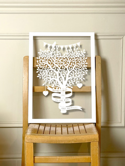 heart tree papercut