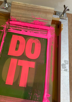 Screen printing in action