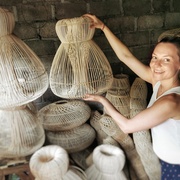 Owner of Collectiviste, Nicole Da Prato at rattan workshop, Bali.