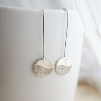 Recycled Silver moonrise threader earrings