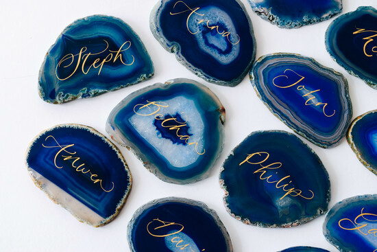 Blue Agate Wedding Place Settings