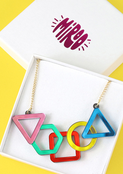 colourful mirrored acrylic necklace