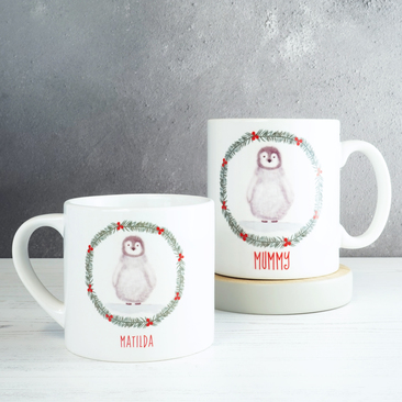 Personalised winter rabbit Christmas mug