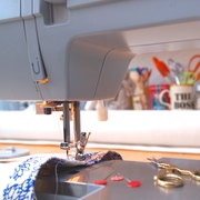 Sewing printed fabric into a finished product