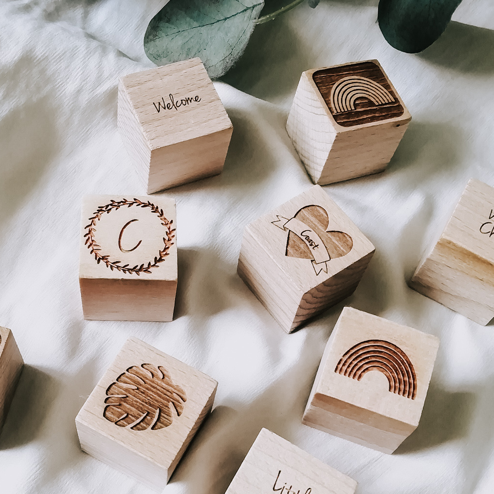 Personalised Keepsake Wooden Building Blocks