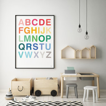 Multicoloured Uppercase ABC Print