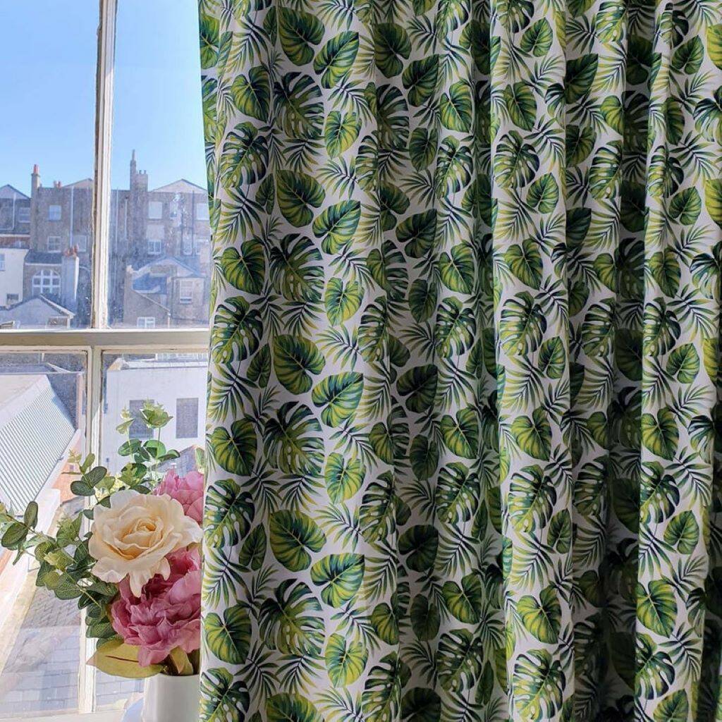 Monstera Blackout Nursery Curtains, Windows Drapes
