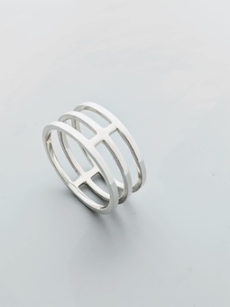 recycled silver cage ring