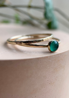 Solid 9ct Gold Green Onyx Ring