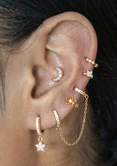 Earring Stack from Twilight London, conch, cartilage hoop, barbell earring
