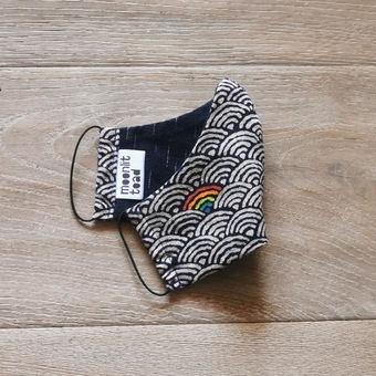 hand painted rainbow fabric face mask