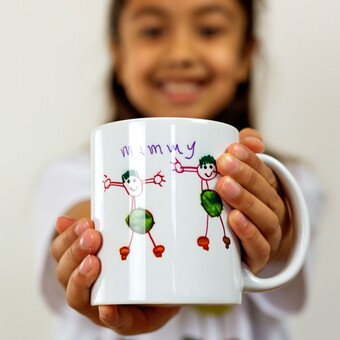 Personalised mug with a child's drawing