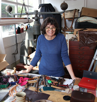 Sue Lowday in the Workshop in Bonchurch