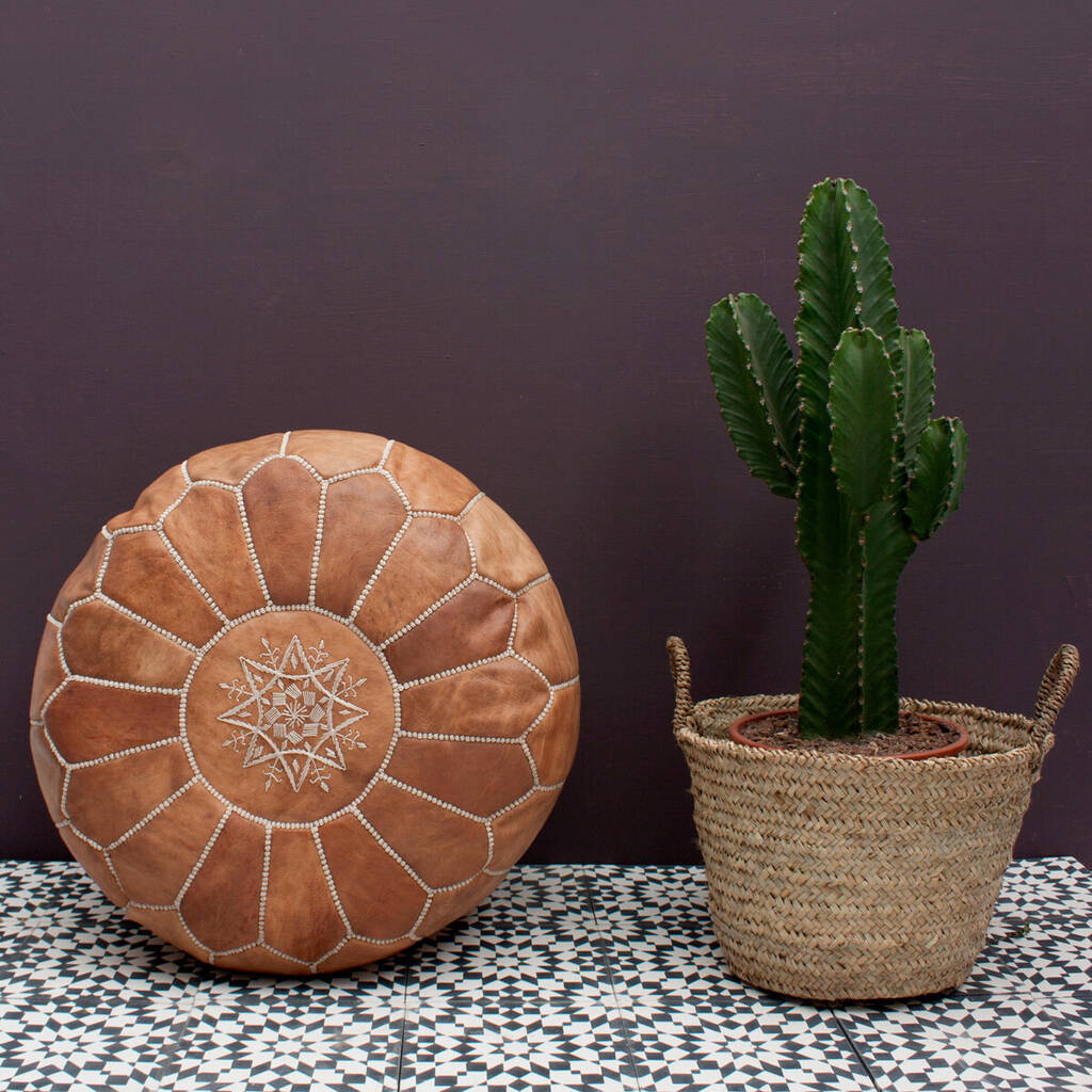 Bohemia Moroccan Leather Pouffe | 