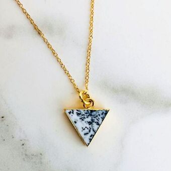 The Triangle Dendritic Agate Necklace 