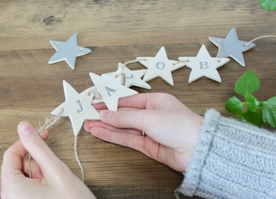 Handmade ceramic bunting, perfect for baby shower gift and would look beautiful in any nursery or little ones bedroom!