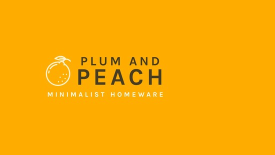 The Plum and Peach company logo with the writting 'minimalist homeware'