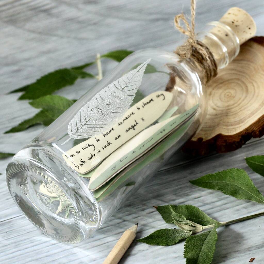 Personalised Message Paper Leaf Bottle