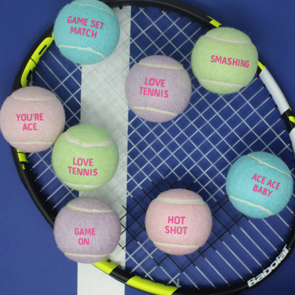 Fun Pastel Message Tennis Balls Brand New