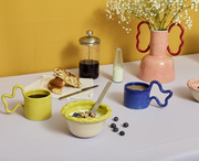 Ceramic mugs, bowls and vases scene