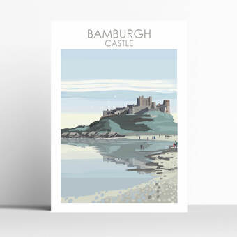Bamburgh Castle Northumberland Travel Print