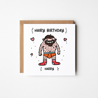 hairy birthday card for men