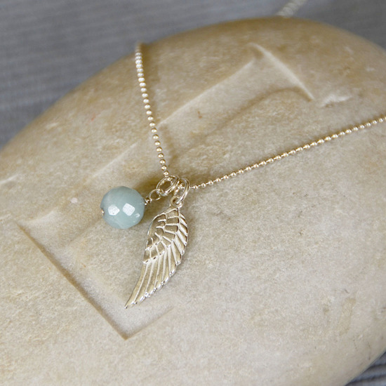Amazonite wing necklace