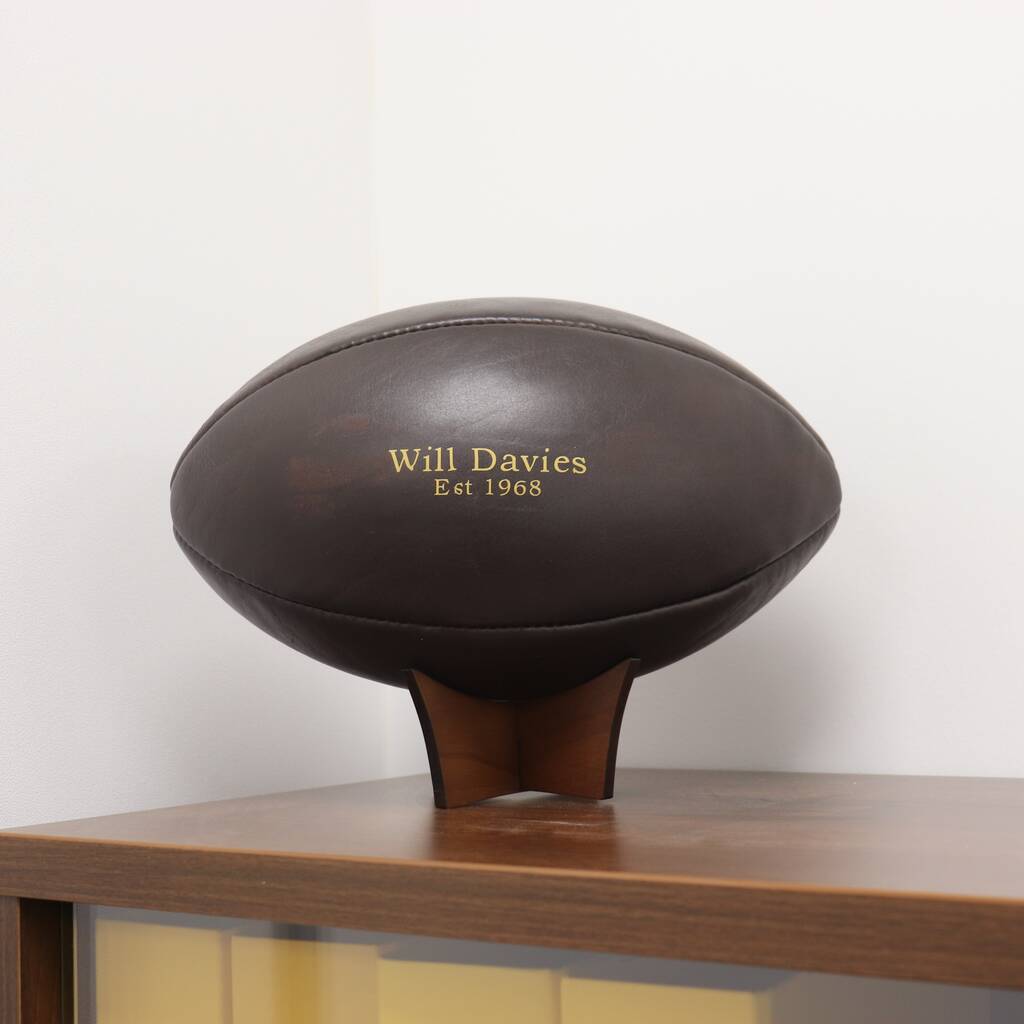 Personalised Vintage Leather Rugby Ball