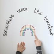Somewhere over the rainbow wire sign