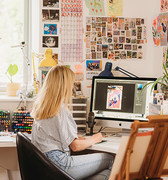 Artist Lee Foster-Wilson in her Studio