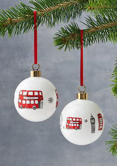 London baubles Christmas decorations 